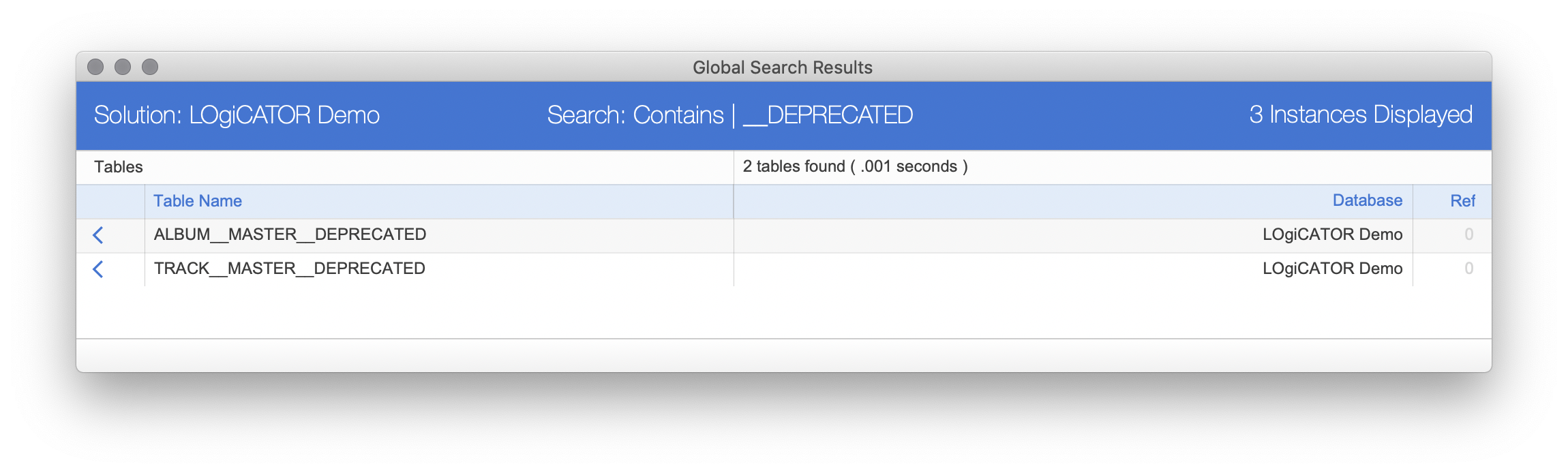 InspectorPro 7 Global Search Results
