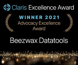 Claris Excellence Award Winner 2021 Advocacy Excellence Award for Beezwax Datatools Inc